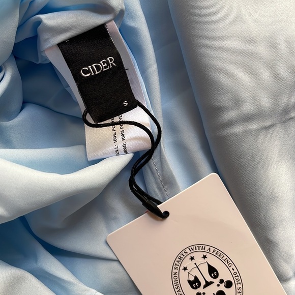 Light Blue Satin Halter Maxi Dress - Picture 7 of 7